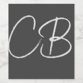 プロフェッショナルモダンモノグラムミニマルイニシャル ワインラベル (シングルラベル)