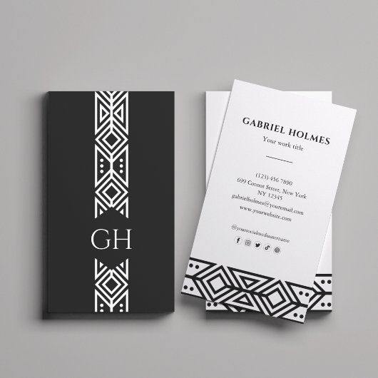 プロフェッショナルモダンモノグラムミニマル 名刺