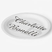 プロフェッショナルモダンモノグラム名ミニマリスト ペーパープレート (アングル)