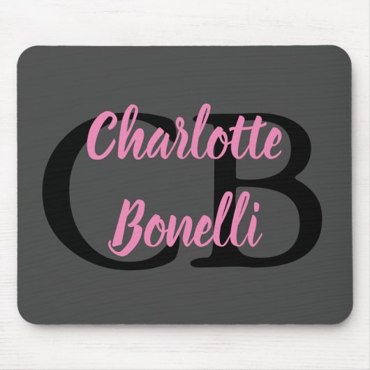 プロフェッショナルモダンモノグラム名ミニマリスト マウスパッド (正面)