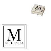 プロフェッショナルモダンモノグラム名前をカスタムする ラバースタンプ (押印)