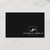 プロフェッショナルモダンモノグラム白黒エレガント 名刺 (正面)