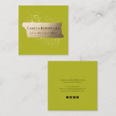 プロフェッショナルモダンライムグリーンエレガント スクエア名刺 (正面/裏面)