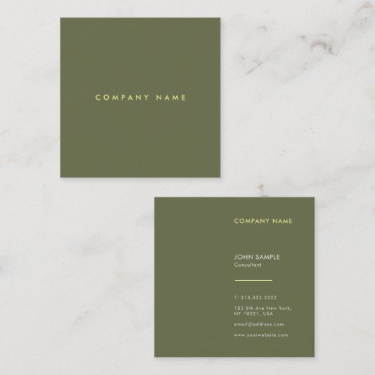 プロフェッショナルモダンラグジュアリープレミアムシルクトレンディー スクエア名刺 (正面/裏面)