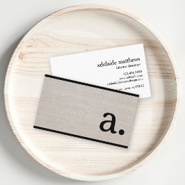 プロフェッショナルモダンリネンルックモノグラムイニシャル 名刺