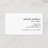 プロフェッショナルモダンリネンルックモノグラムイニシャル 名刺 (裏面)