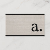 プロフェッショナルモダンリネンルックモノグラムイニシャル 名刺 (正面)