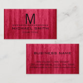 プロフェッショナルモダンレッドウッドグレインモノグラム#2 名刺 (正面/裏面)