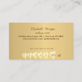 プロフェッショナルモダンレッドグリッター、フレーム、金ゴールドハート ロイヤリティカード (裏面)