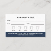 プロフェッショナルモダンロゴの次のアポイントメント 名刺 (裏面)