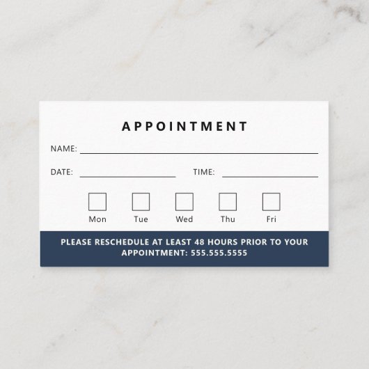 プロフェッショナルモダンロゴの次のアポイントメント 名刺 (裏面)