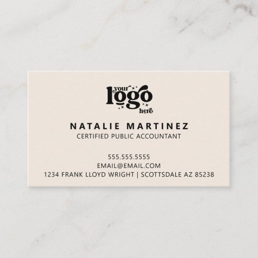 プロフェッショナルモダンロゴの次のアポイントメント 名刺 (正面)