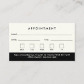 プロフェッショナルモダンロゴの次のアポイントメント 名刺 (裏面)