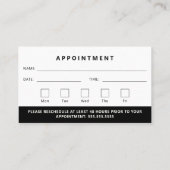 プロフェッショナルモダンロゴの次のアポイントメント 名刺 (裏面)