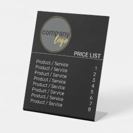 プロフェッショナルモダンロゴブラックプライスリストテンプレート 台座サイン