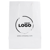 プロフェッショナルモダンロゴ(白) ミディアムペーパーバッグ (裏面)