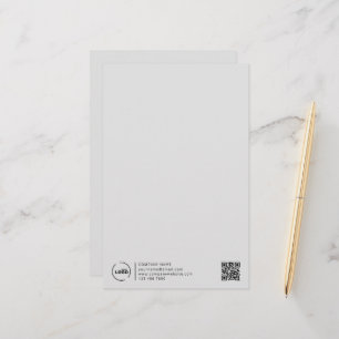 プロフェッショナルモダンロゴQRコードグレー 便箋