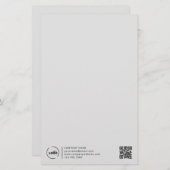 プロフェッショナルモダンロゴQRコードグレー 便箋 (正面/裏面)