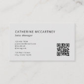 プロフェッショナルモダンロゴQRコードグレー 名刺 (正面)