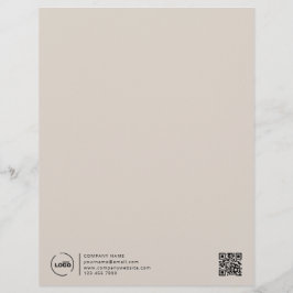 プロフェッショナルモダンロゴQRコードベージュ レターヘッド