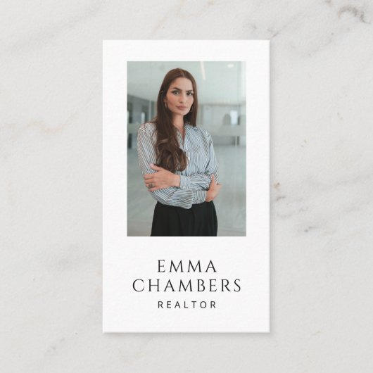 プロフェッショナルモダン不動産仲介業者フォトミニマリスト 名刺 (正面)