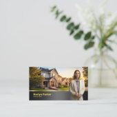 プロフェッショナルモダン不動産仲介業者フォトロゴ&QRコード 名刺 (スタンド正面)