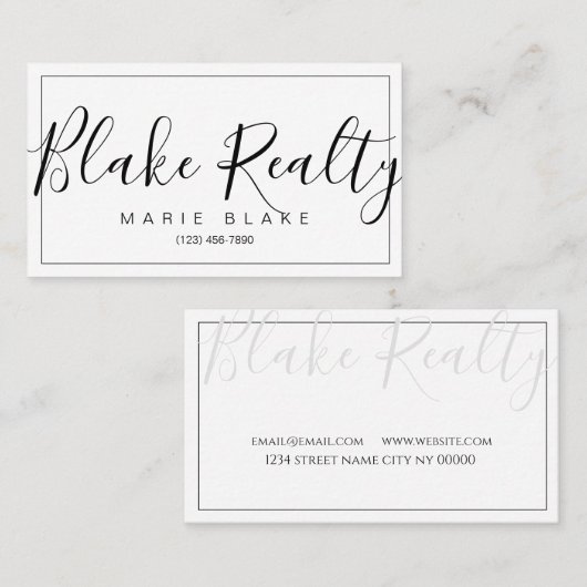 プロフェッショナルモダン不動産仲介業者不動産 名刺 (正面/裏面)