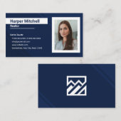 プロフェッショナルモダン不動産仲介業者写真名刺 名刺 (正面/裏面)