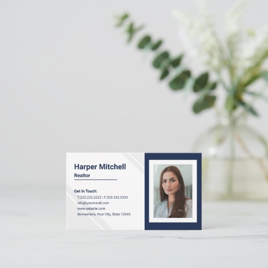 プロフェッショナルモダン不動産仲介業者写真名刺 名刺 (スタンド正面)
