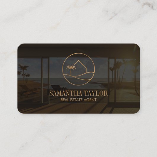 プロフェッショナルモダン不動産仲介業者挿入フォトハウス 名刺 (正面)