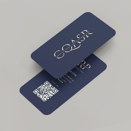 プロフェッショナルモダン会社モノグラムダークブルー 名刺