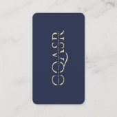 プロフェッショナルモダン会社モノグラムダークブルー 名刺 (正面)