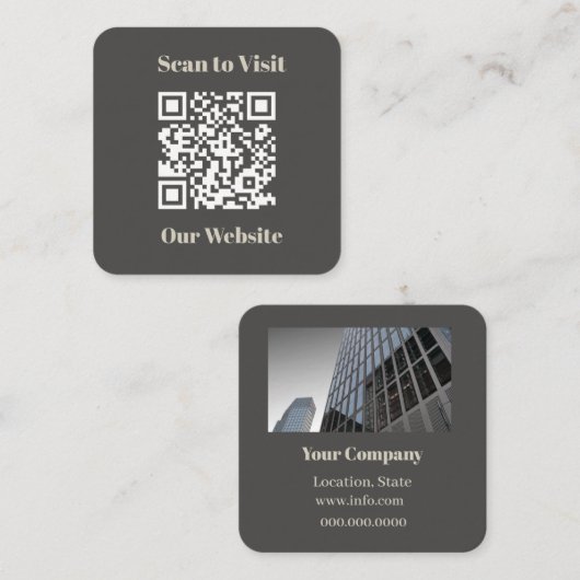 プロフェッショナルモダン会社 スクエア名刺 (正面/裏面)