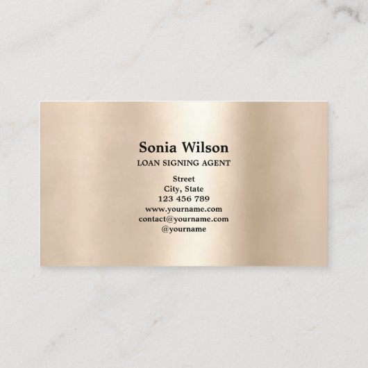 プロフェッショナルモダン公証人ローン署名業者 名刺 (裏面)