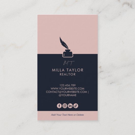 プロフェッショナルモダン公証人公開挿入フォト 名刺 (裏面)