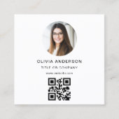 プロフェッショナルモダン写真QRコードソーシャルメディア スクエア名刺 (正面)