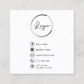 プロフェッショナルモダン写真QRコードソーシャルメディア スクエア名刺 (裏面)