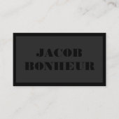 プロフェッショナルモダン名 |濃いグレーと黒 名刺 (正面)