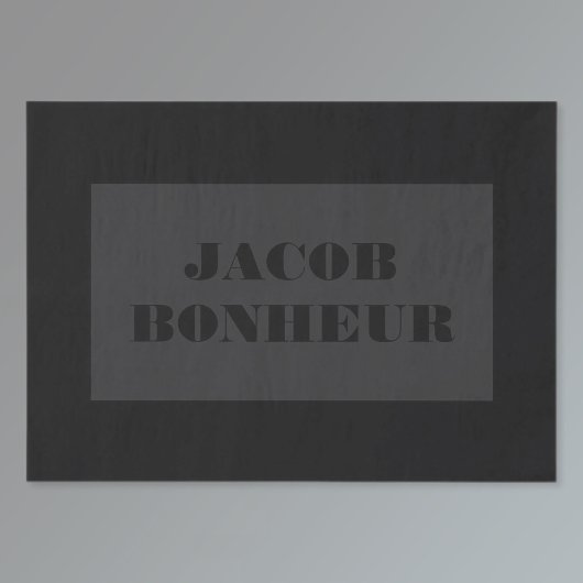 プロフェッショナルモダン名 |濃いグレーと黒 薄葉紙