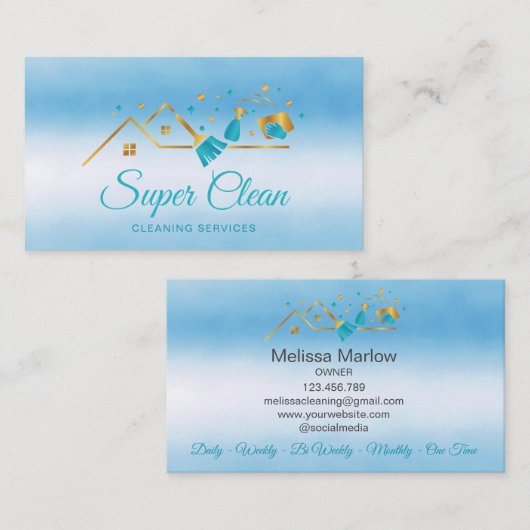 プロフェッショナルモダン商業清掃ハウス 名刺 (正面/裏面)