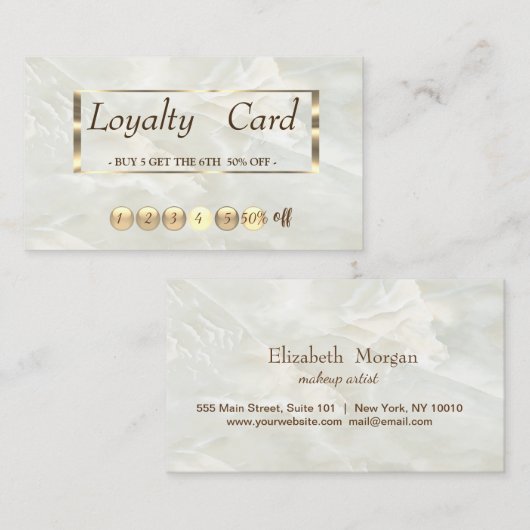 プロフェッショナルモダン大理石、金ゴールドフレームロイヤリティカード ロイヤリティカード (正面/裏面)