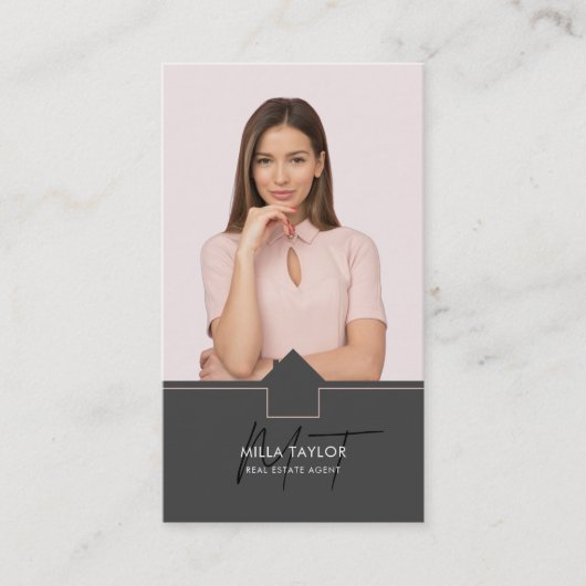 プロフェッショナルモダン実在エステートMonogram写真 名刺 (正面)