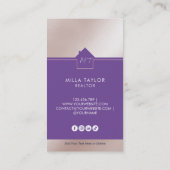 プロフェッショナルモダン実在エステートMonogram写真 名刺 (裏面)