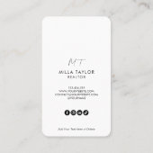 プロフェッショナルモダン実在エステートMonogram写真 名刺 (裏面)