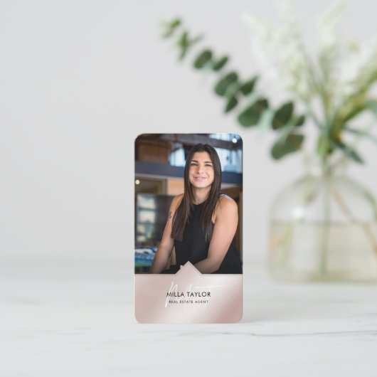 プロフェッショナルモダン実在エステートMonogram写真 名刺 (スタンド正面)