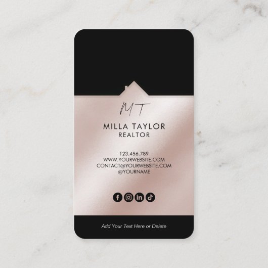 プロフェッショナルモダン実在エステートMonogram写真 名刺 (裏面)