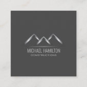 プロフェッショナルモダン実在建築ロゴ スクエア名刺 (正面)