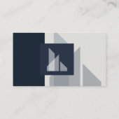 プロフェッショナルモダン幾何お洒落ネイビーブルーグレー 名刺 (裏面)