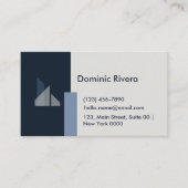 プロフェッショナルモダン幾何お洒落ネイビーブルーグレー 名刺 (正面)