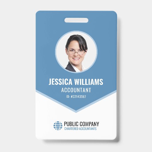 プロフェッショナルモダン従業員イベントスタッフID バッジ (正面)